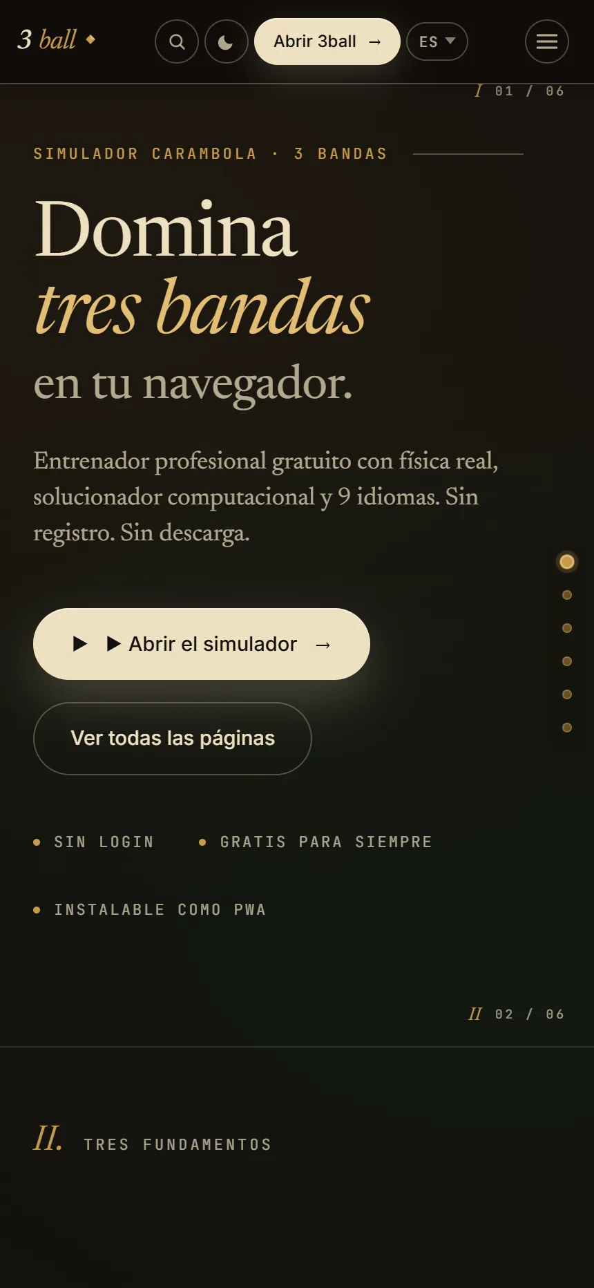 Sin instalar — corre en tu navegador — 3ball.app