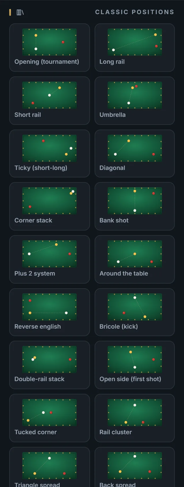 Position library — 3ball.app